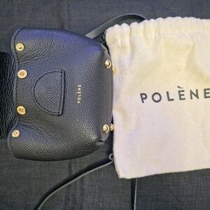 Polene Black Mini Bag with Textured Leather
